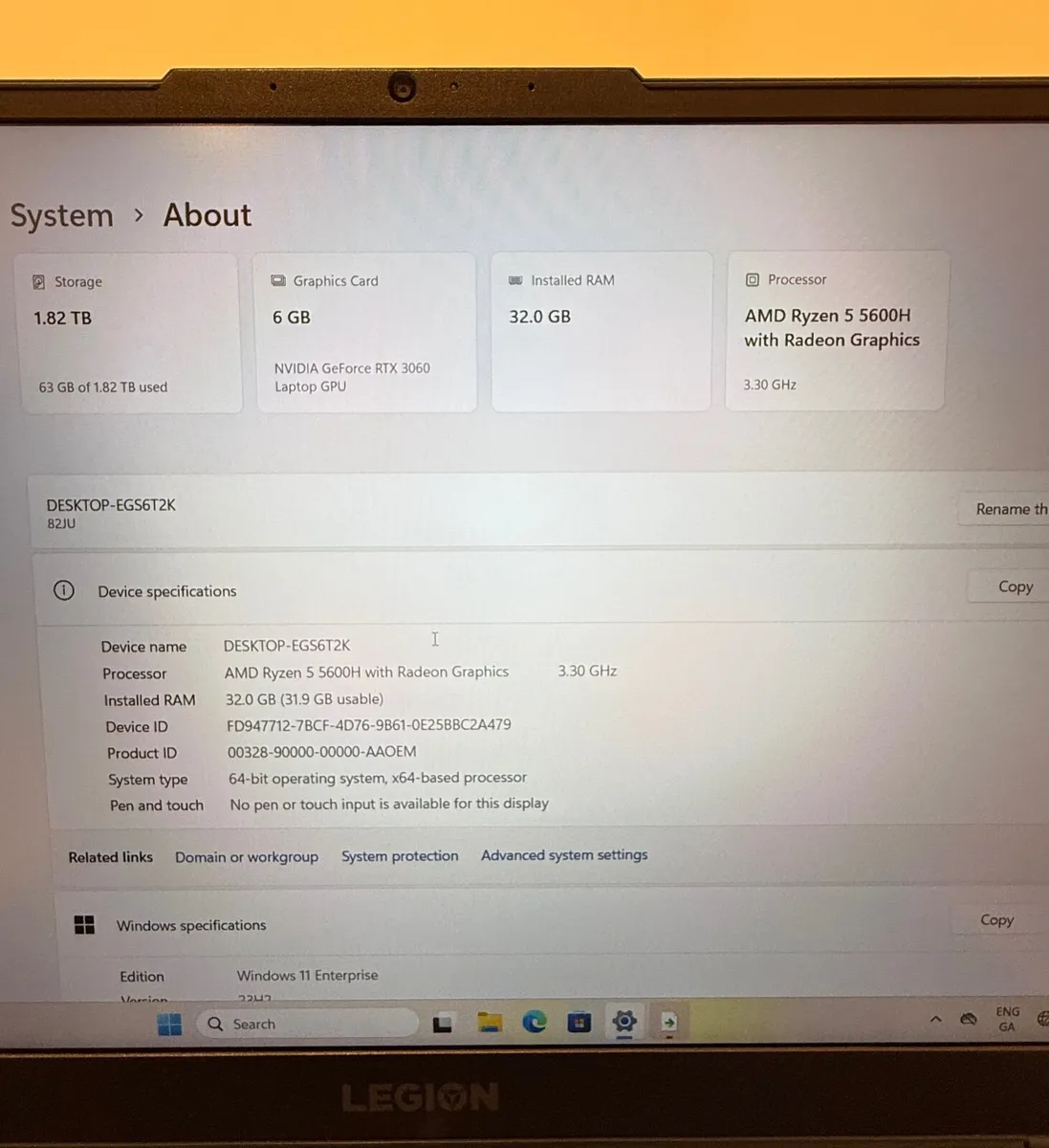 Lenovo Legion Ryzen 5 gaming laptop - Image 3