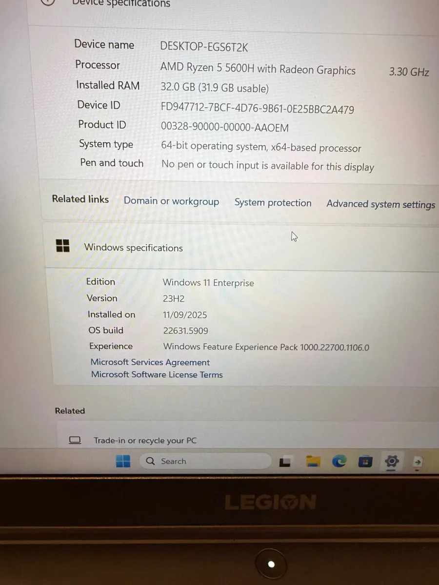 Lenovo Legion Ryzen 5 gaming laptop - Image 4