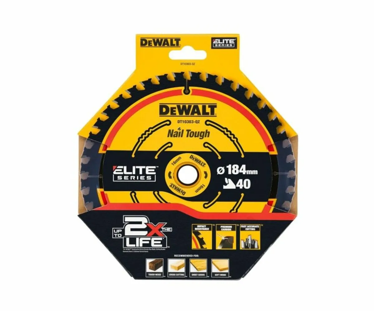 DeWalt DT10303 184mm 40T Extreme Circ Saw Blade - Image 2