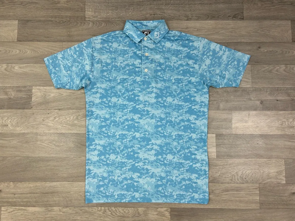 FootJoy FJ Patterned Golf Polo Shirt Mens Medium - Image 1