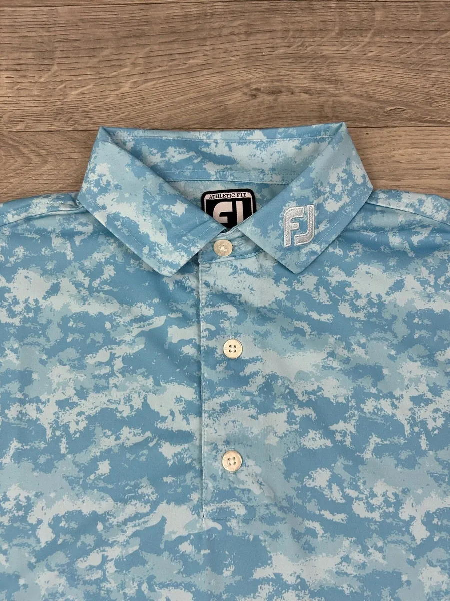 FootJoy FJ Patterned Golf Polo Shirt Mens Medium - Image 3