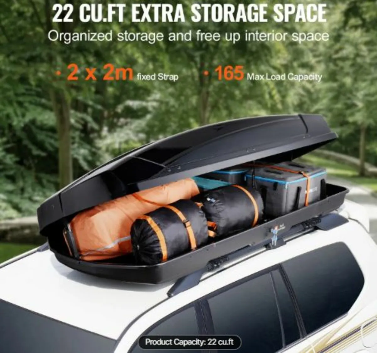 Rooftop Cargo Carrier,22Cubic Feet Roof Cargo Box - Image 2