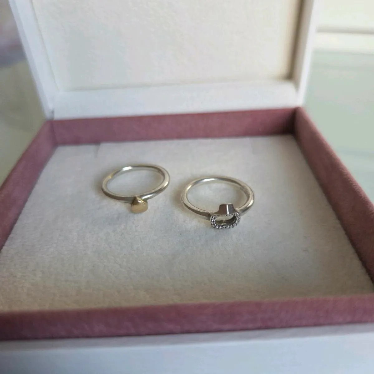 Pandora puzzle heart rings with heart gold G585 - Image 3