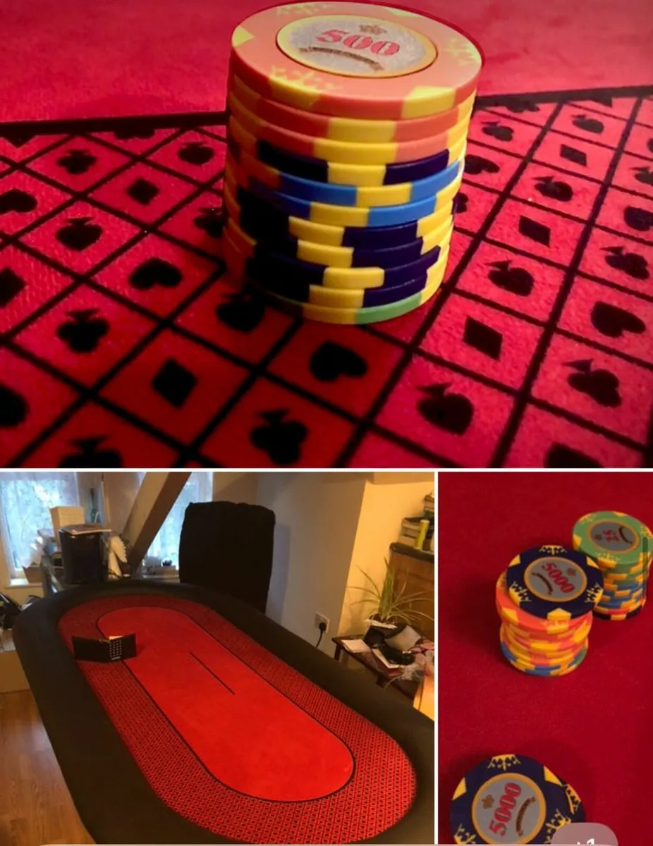 Poker Table - Professional Red Felt - Image 1