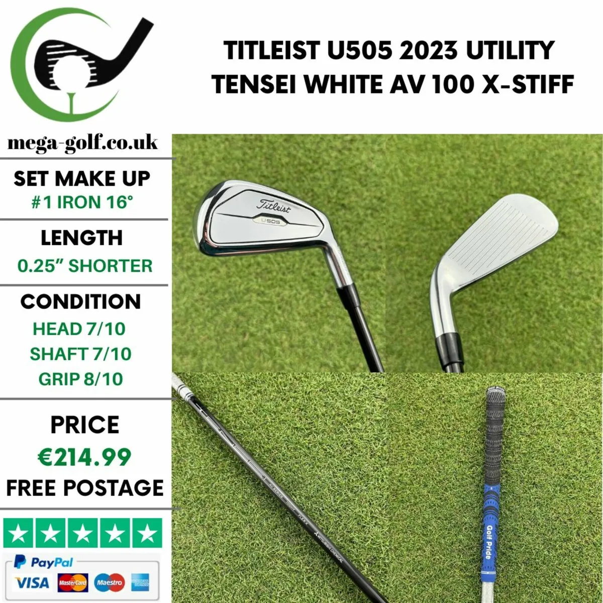 Titleist U505 2023 Utility #1 Iron 16° / X-Stiff - Image 1