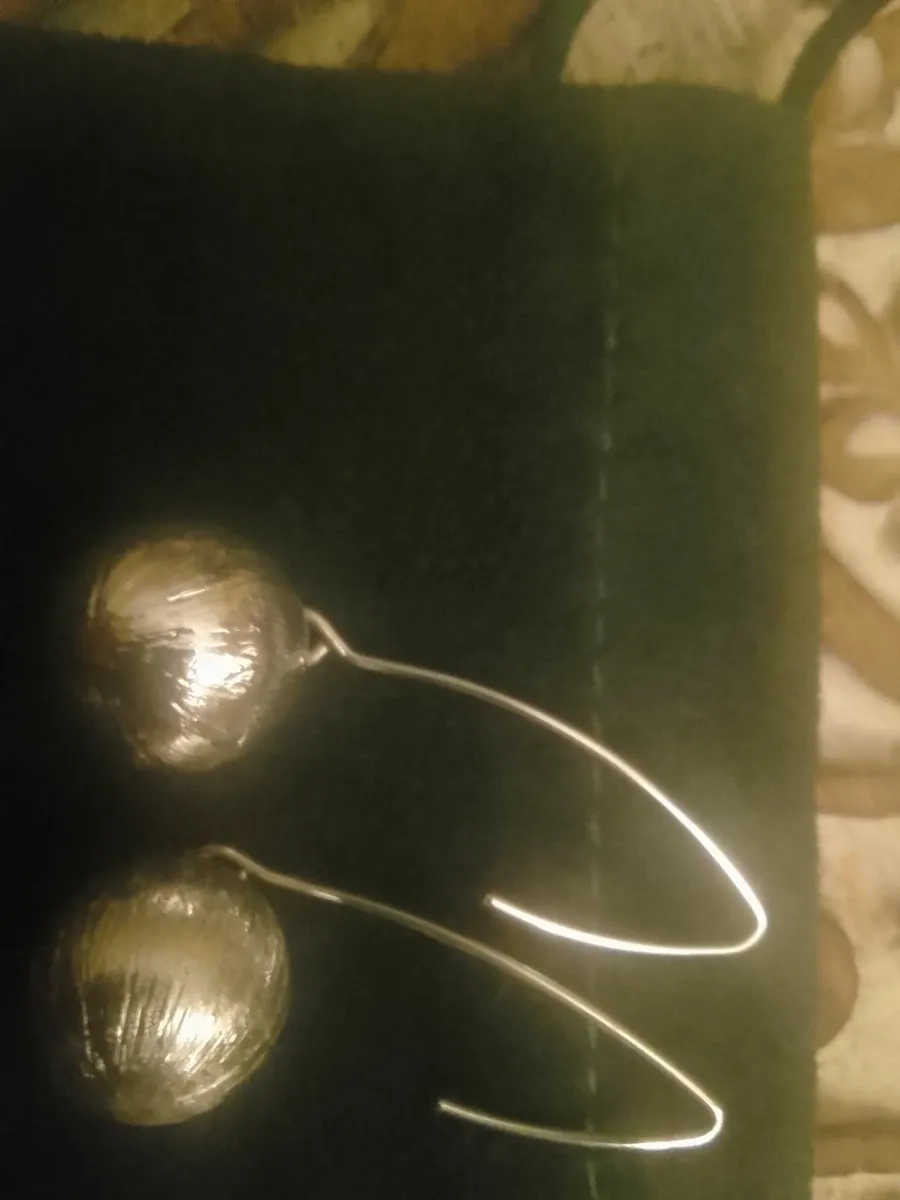 STERLING SILVER LARGE BALL DROP EARRINGS - Image 2