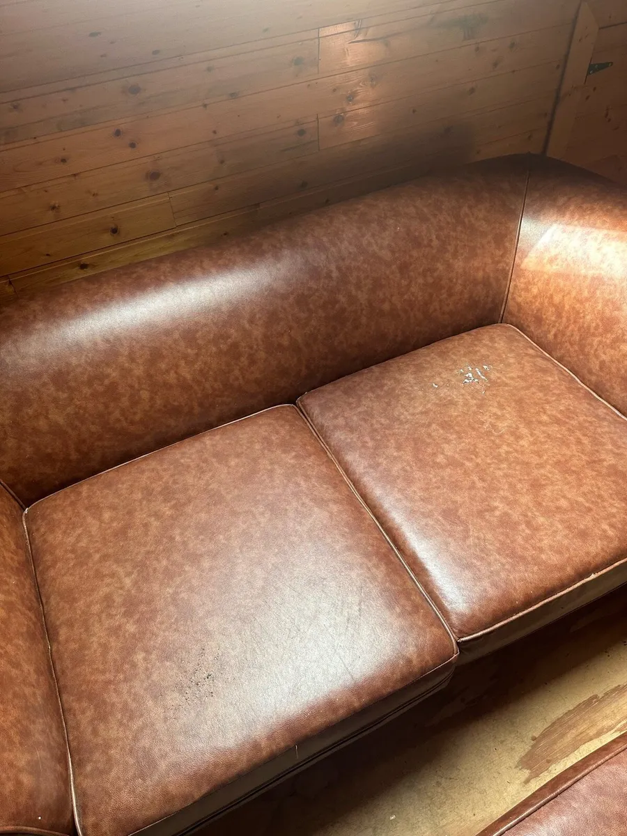 2x Two Seater Sofa + Footstool - Image 3