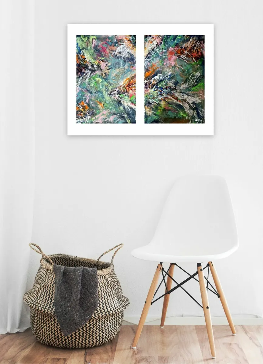 ArtH2O 2025 Breaking the Current Diptych Abstract - Image 2