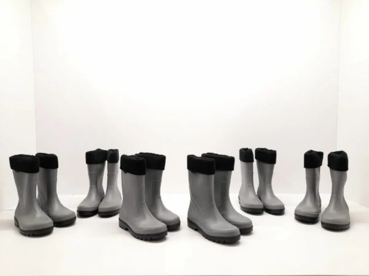 Online Auction Of Grey/Black  Wellington Boots - Image 1