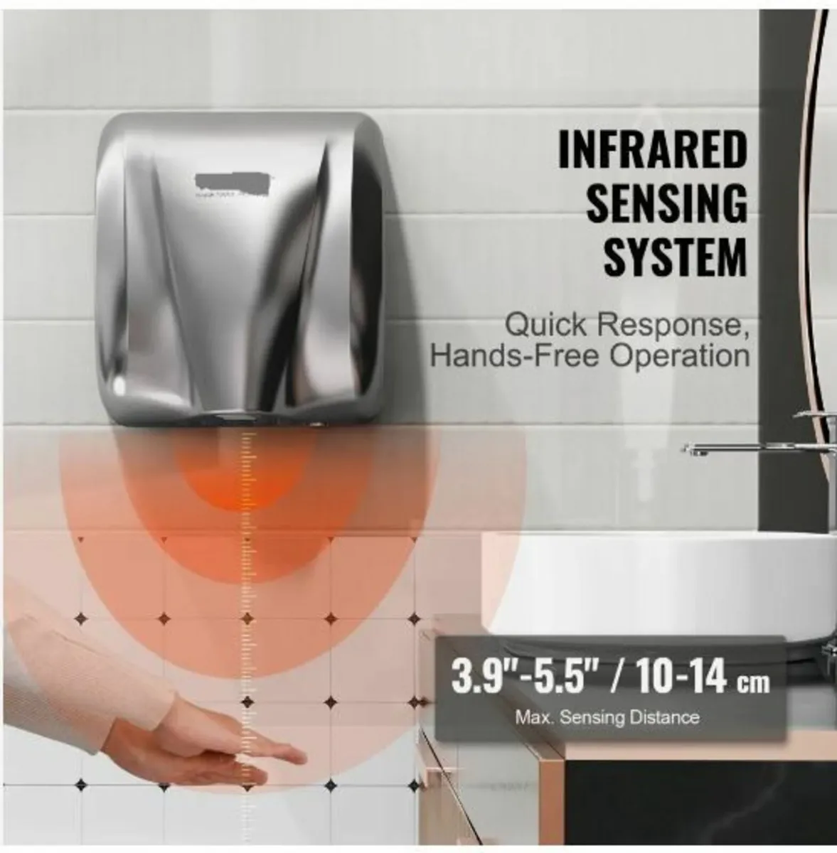 Heavy Duty Commercial Hand Dryer, 1800W - Image 4