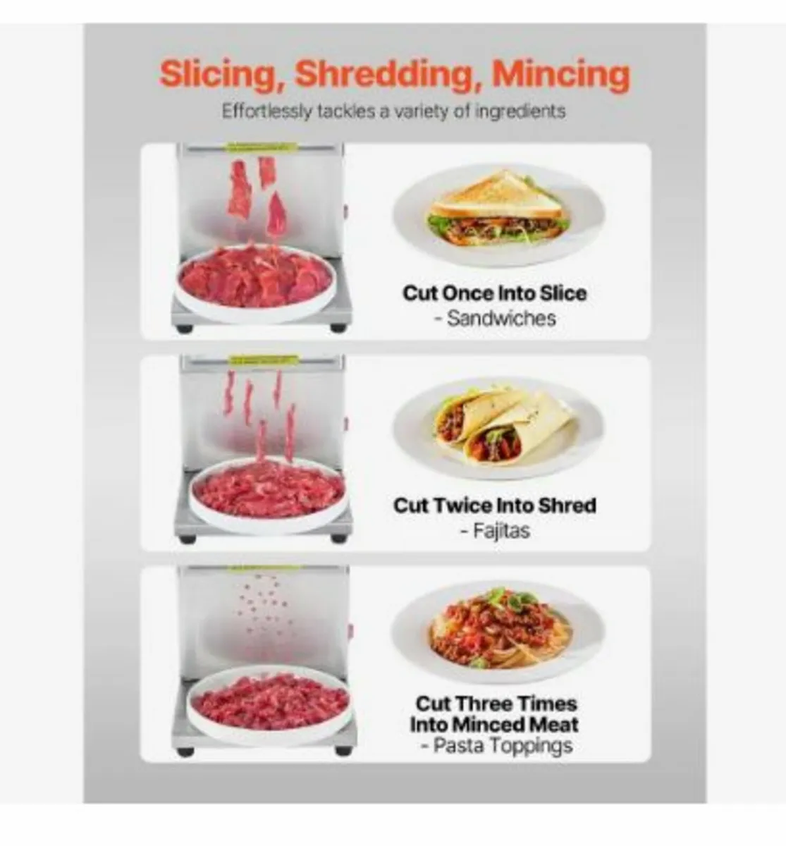 Meat Cutter Machine, 850W Meat Slicer - Image 2