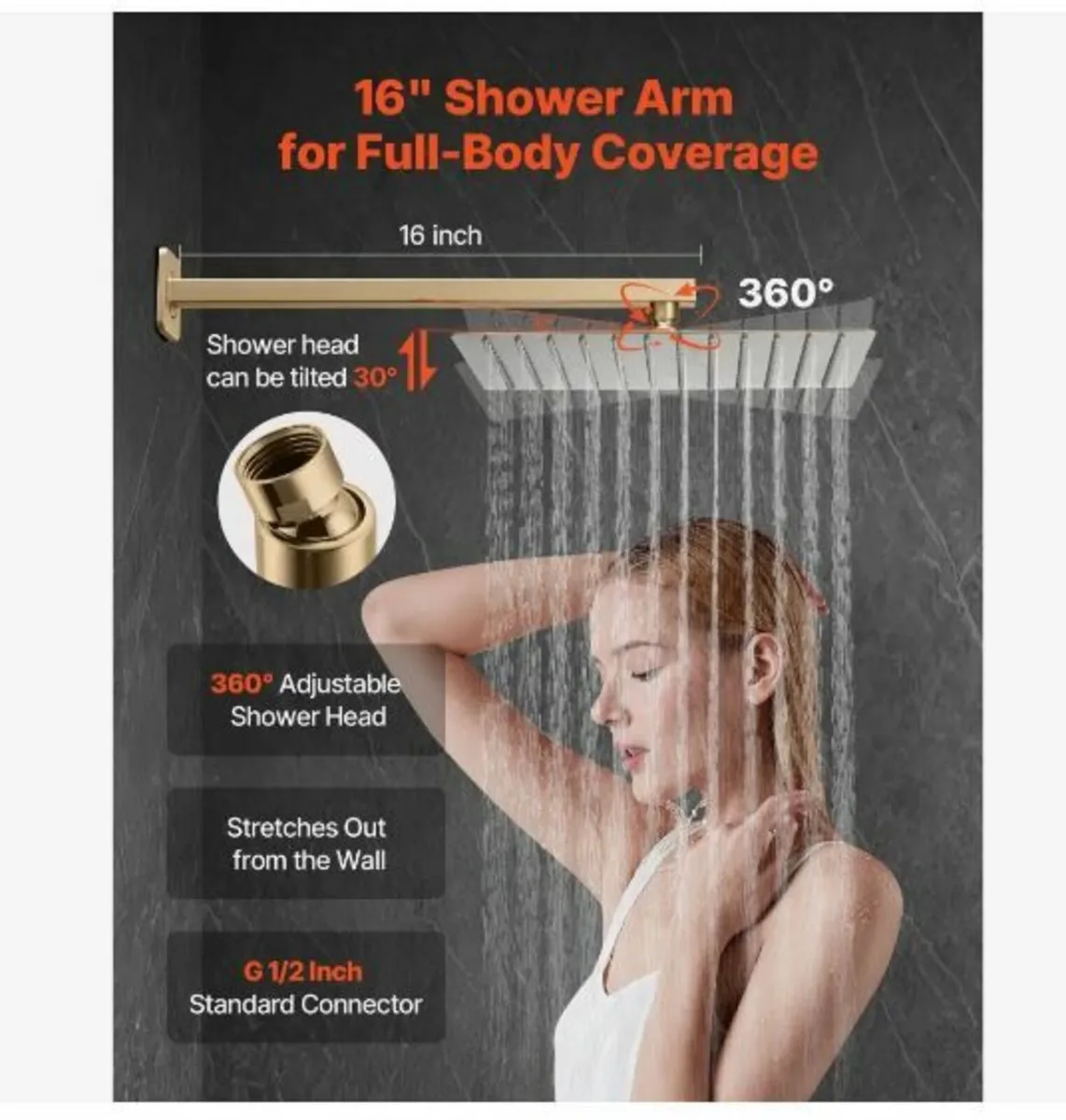 Shower Faucet Set, Rainfall Bathroom - Image 2