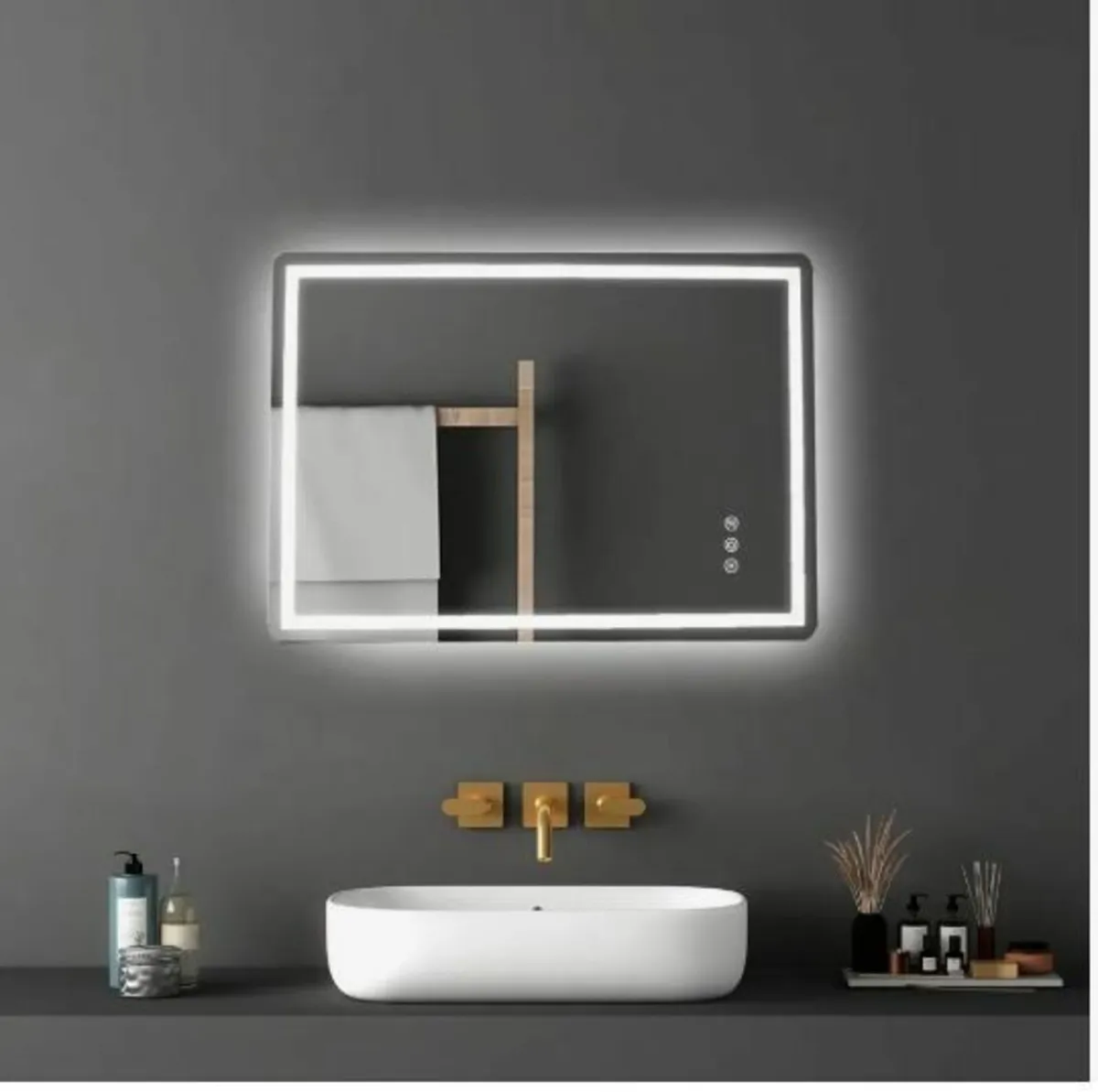 LED Bathroom Mirror, 70 x 100 cm LED Bathroom - Image 3