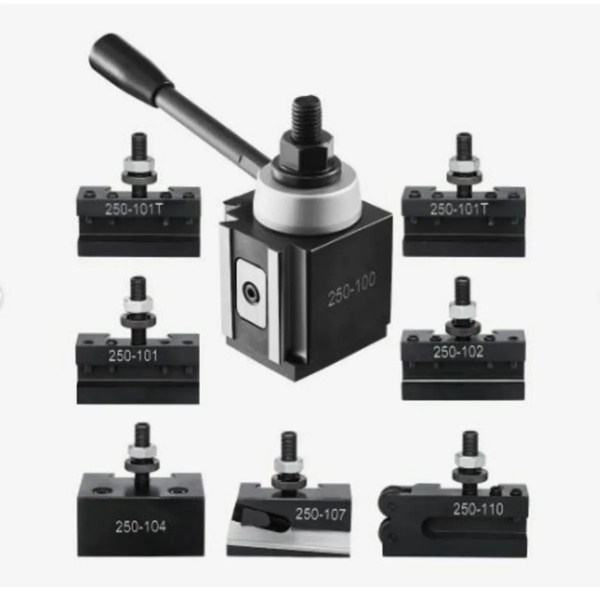 Quick Change Tool Post Set, 8 Pcs, Includes Lathe - Image 1