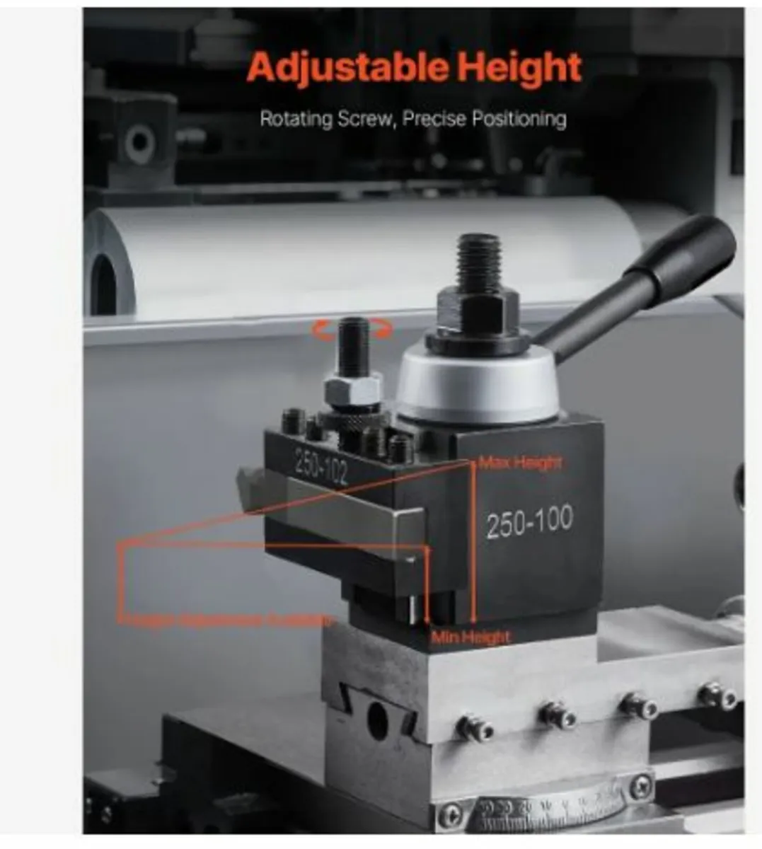 Quick Change Tool Post Set, 8 Pcs, Includes Lathe - Image 2