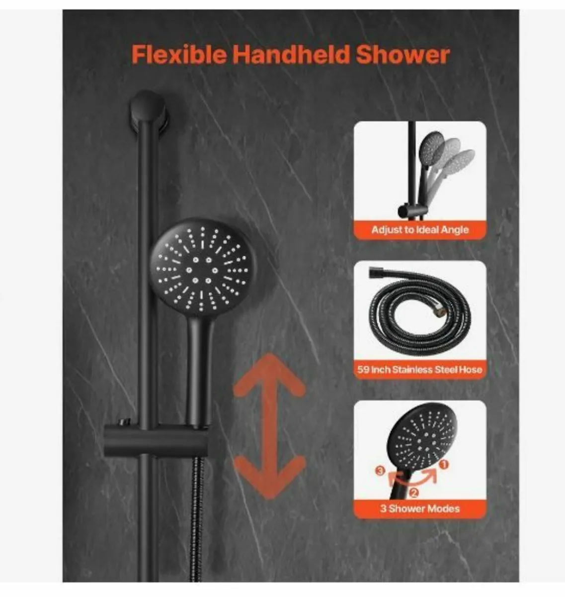 Shower Faucet Set, Rainfall Bathroom - Image 3