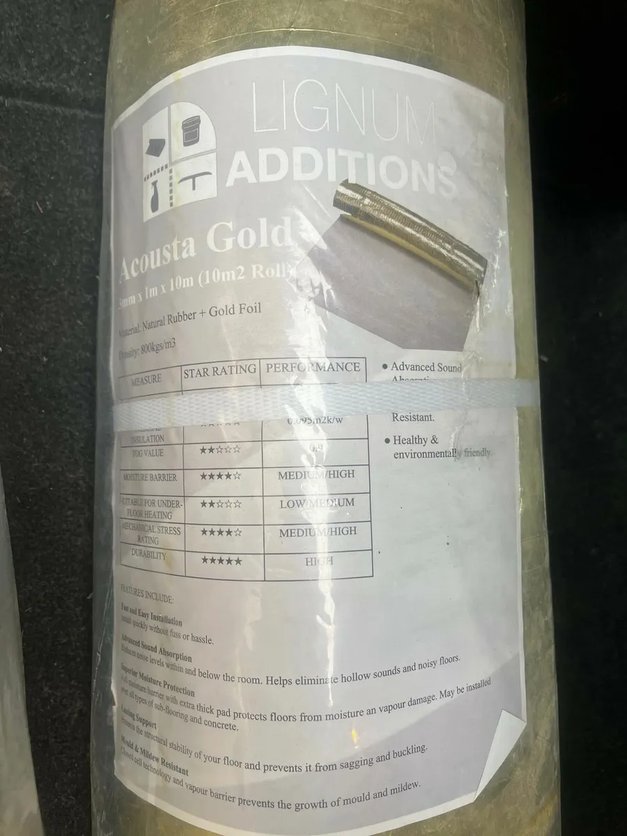 2 new rolls of Acousta Gold 3mm Underlay (10m sq ) - Image 4