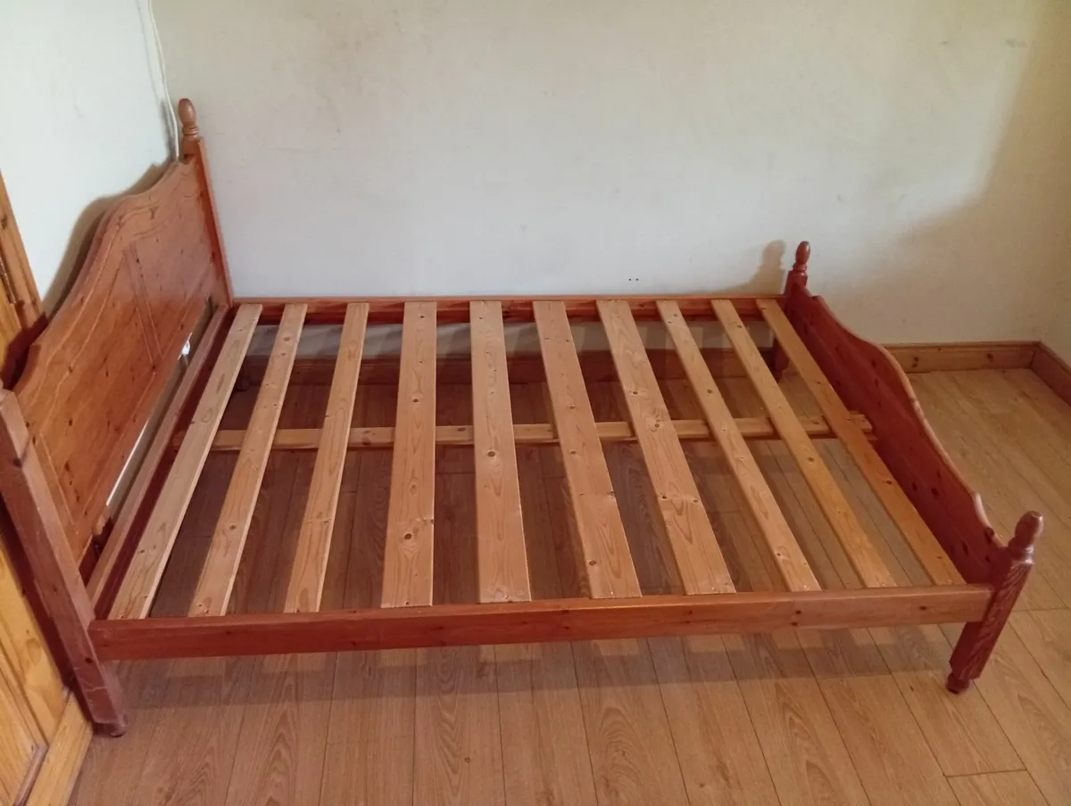 Pine Sturdy Quality double size bed frame - Image 1