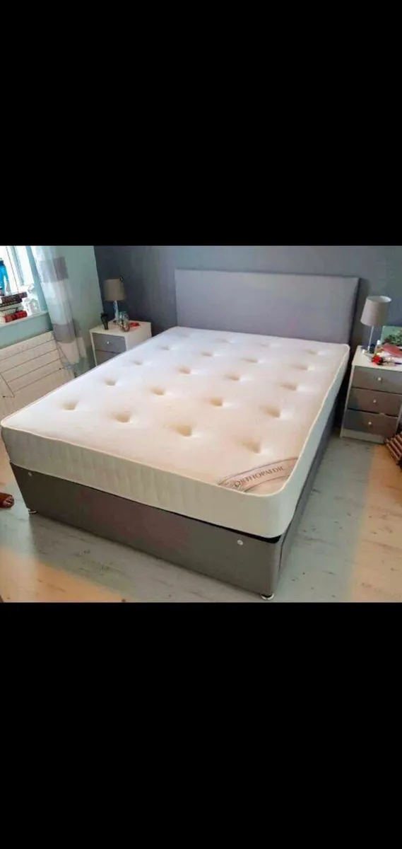 5 foot bed frame (base & headboard,)
