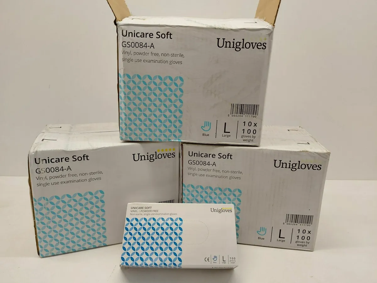Online Auction Of Vinyl Powder Free Blue Gloves - Image 1
