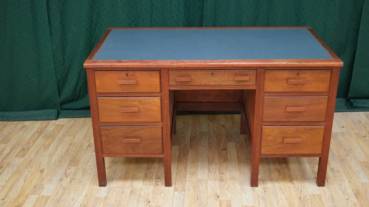 Mid-Century Solid Teak Desk - Image 2