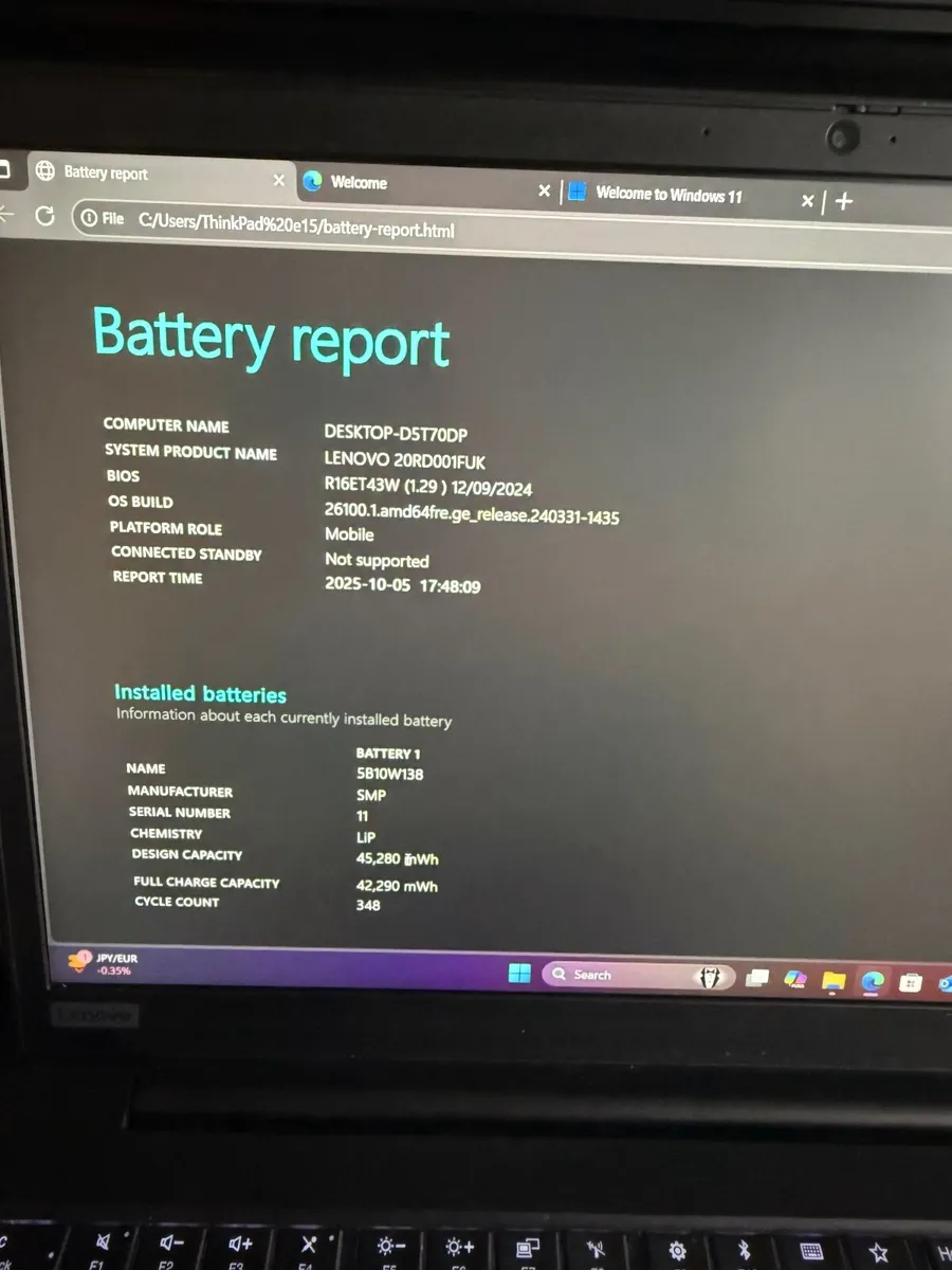 Lenovo ThinkPad e15 Laptop i5/16GB/512SSD/FHD - Image 4