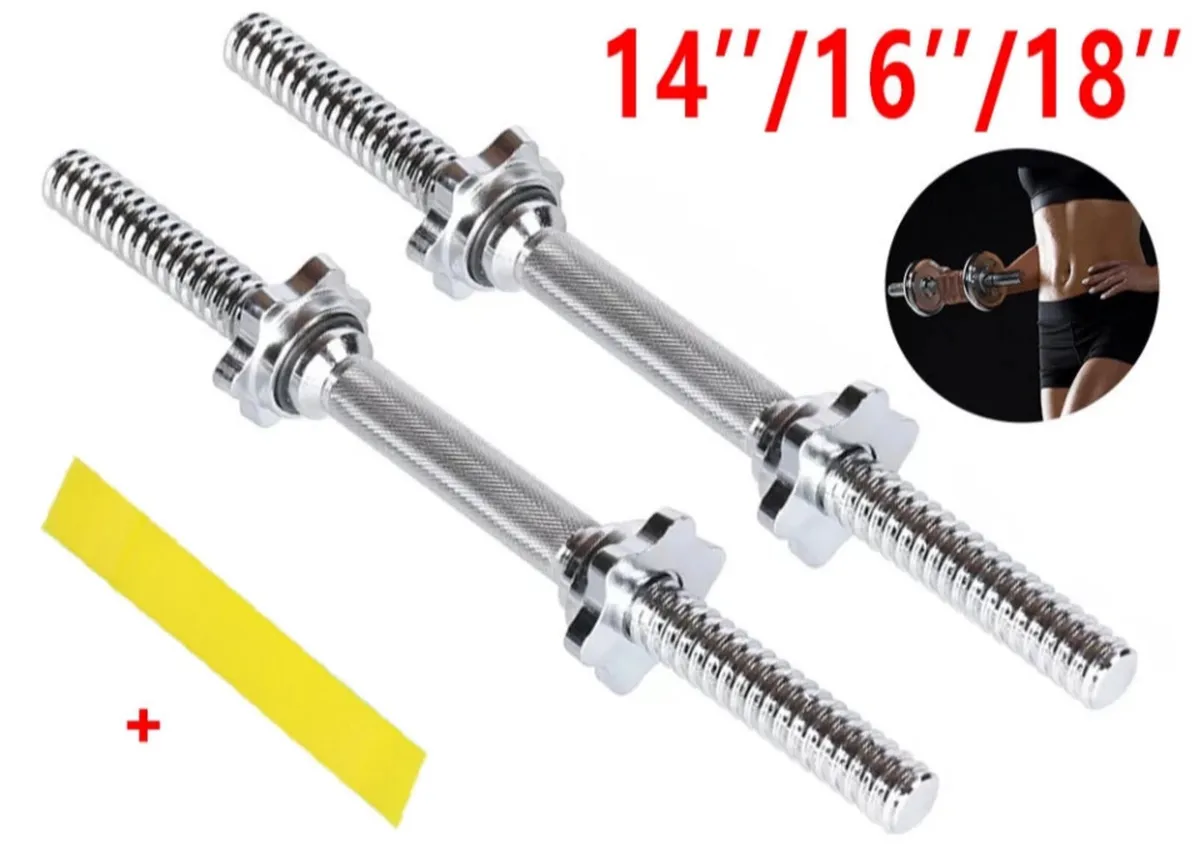 2 x Dumbbells Bar Set Spinlock Collars 14,16 /18” - Image 1