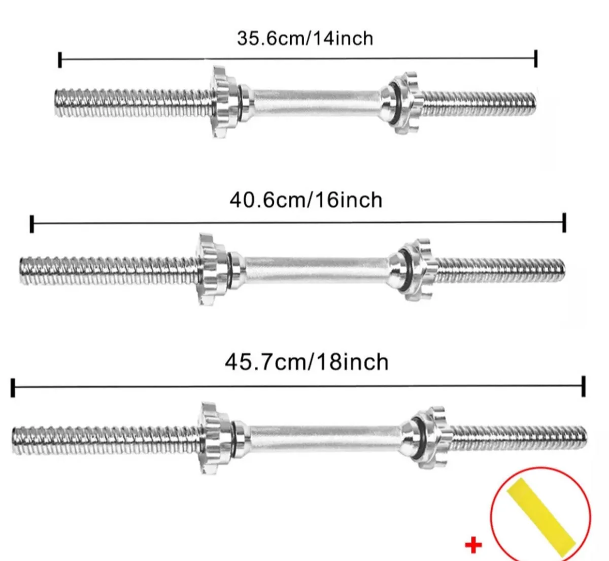2 x Dumbbells Bar Set Spinlock Collars 14,16 /18” - Image 2