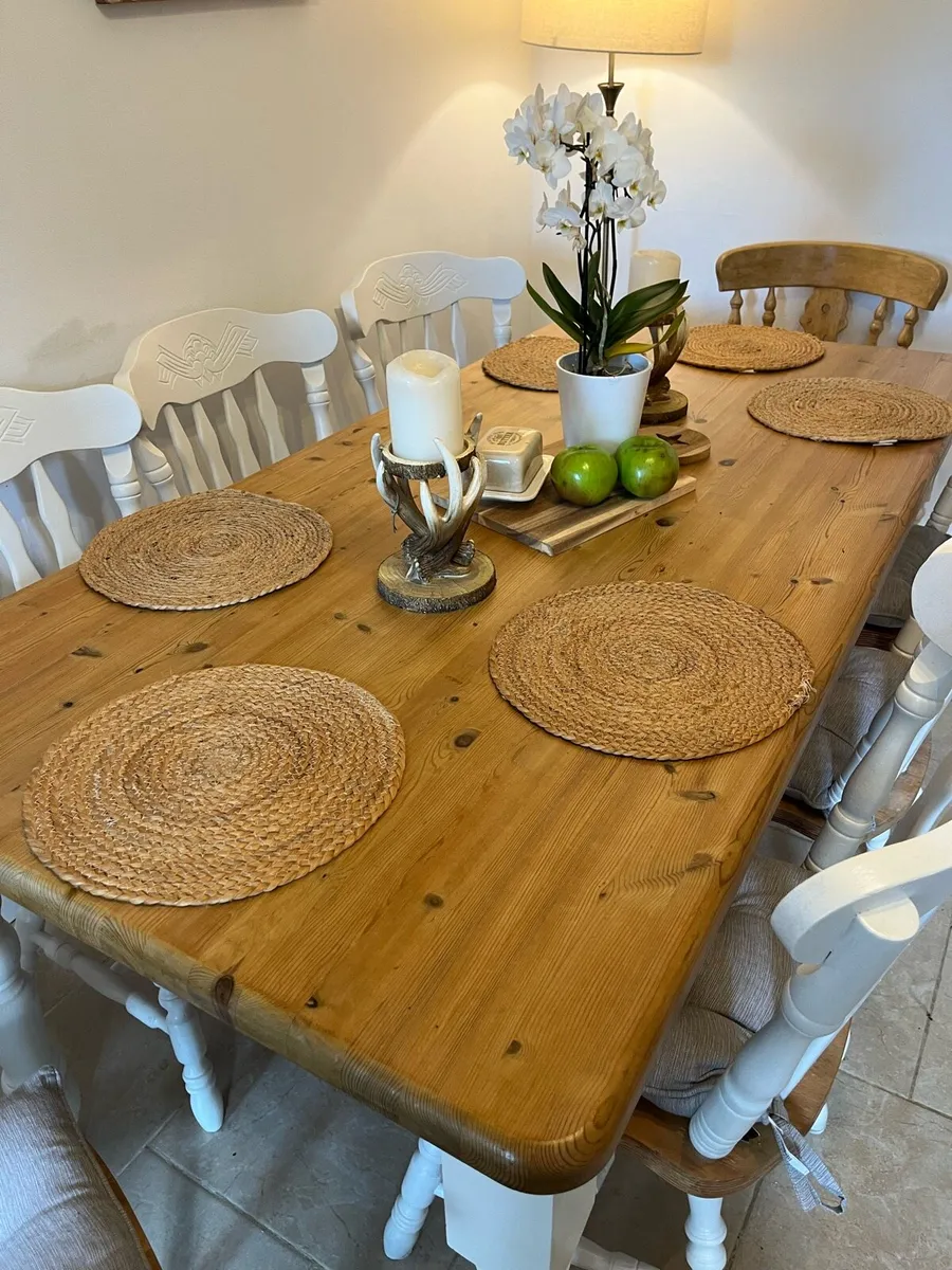 Farmhouse table and chairs - Image 2