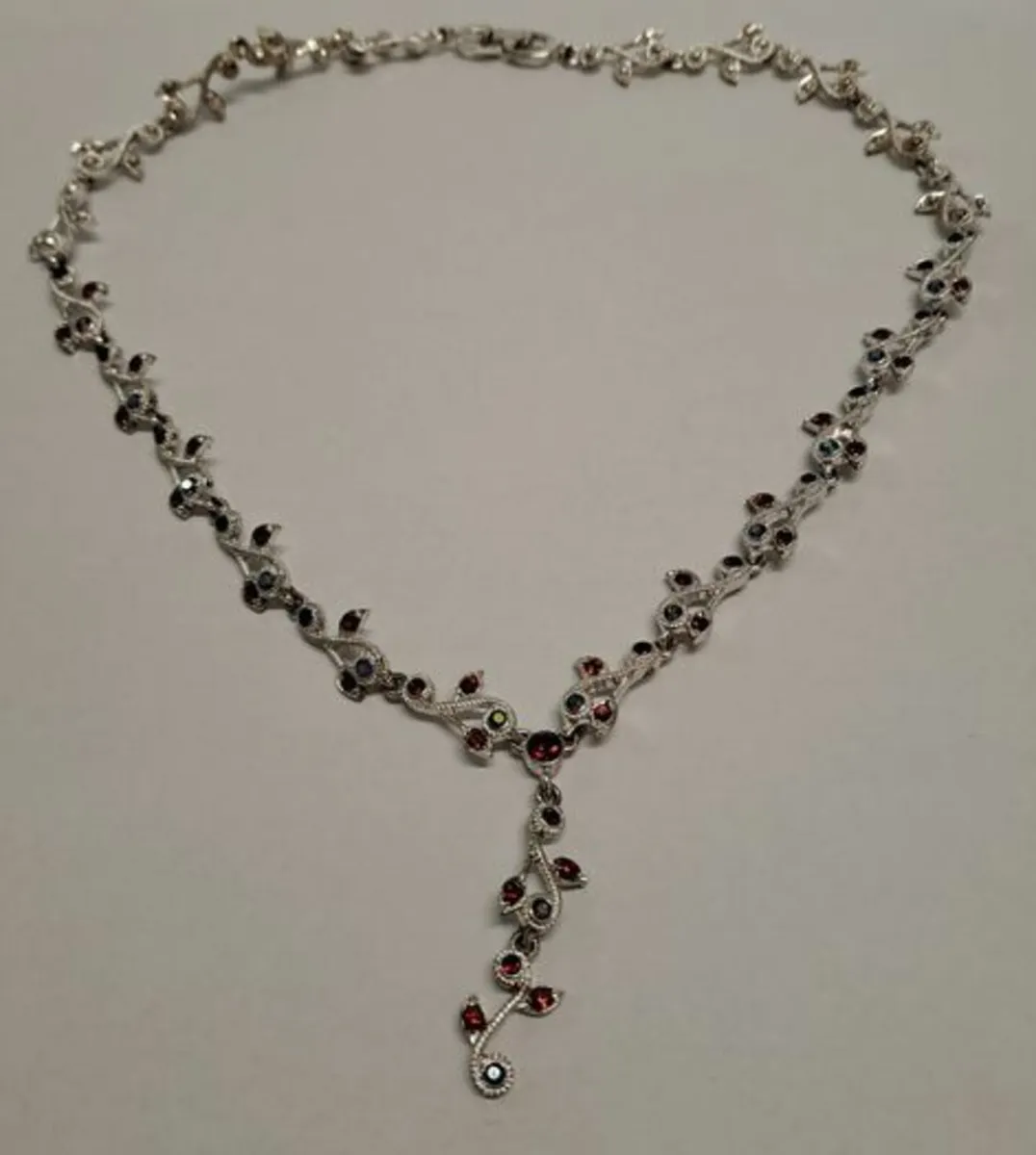 Necklace and earrings set colourful crystals - Image 4