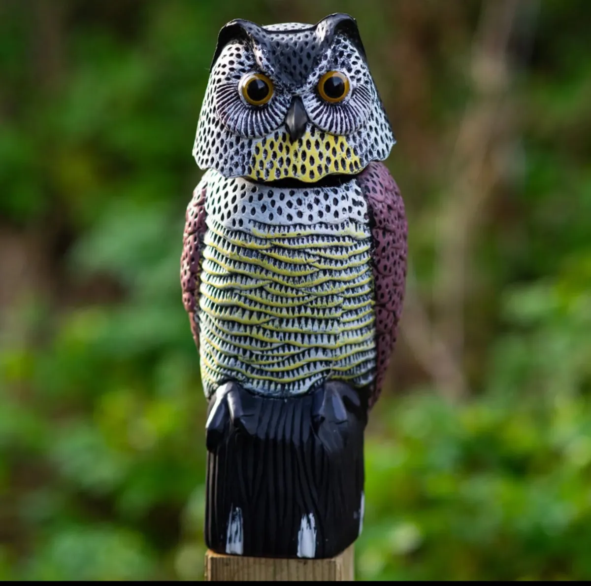 Owl Decoy With Rotating Head Scarecrow - Image 1