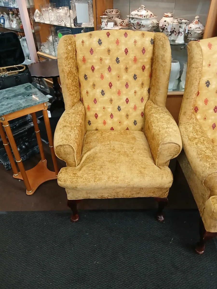 Vintage 1940 Wingback Armchairs - Image 3