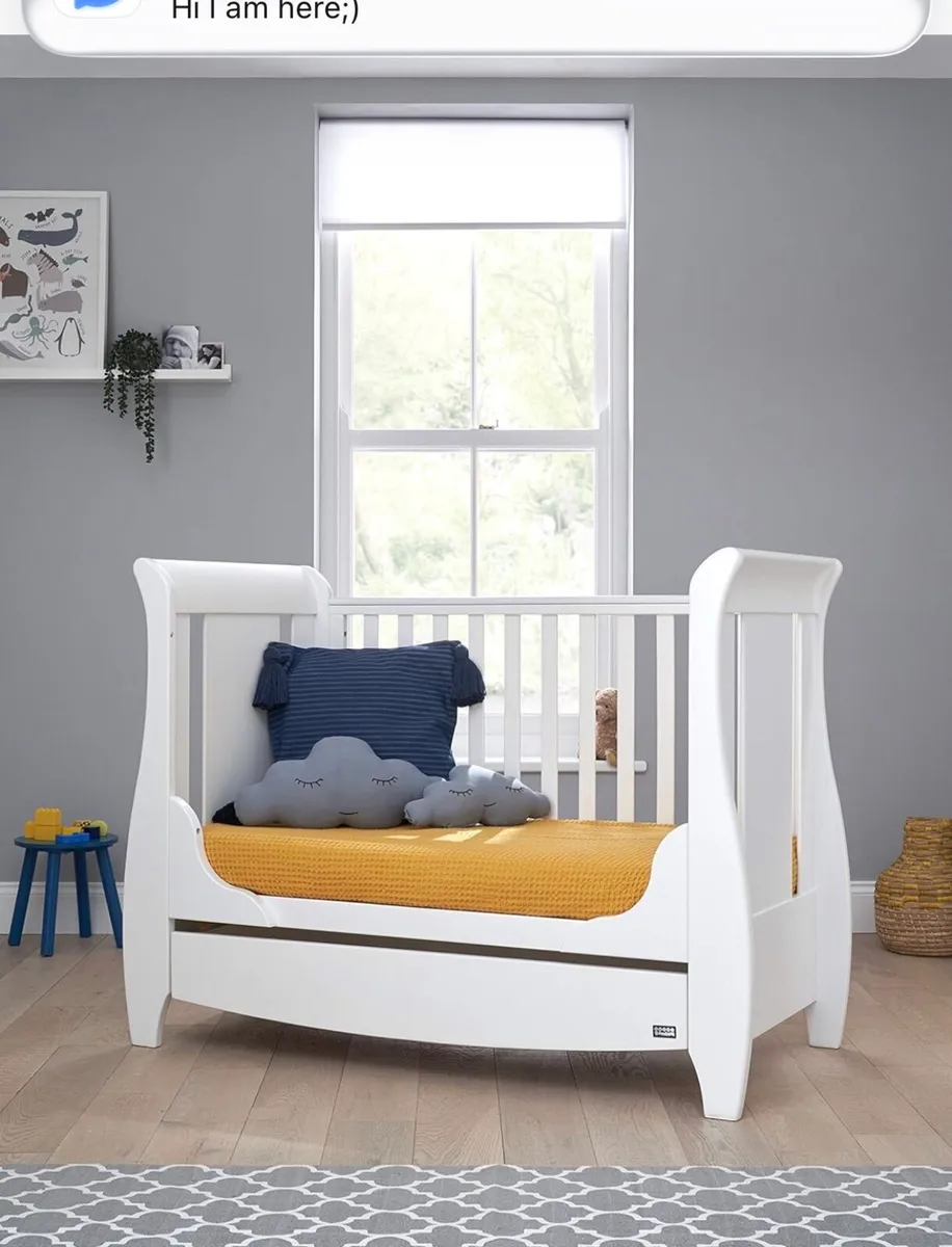 Tutti Bambini Katie Sleigh Cot Bed with Mattress - Image 1