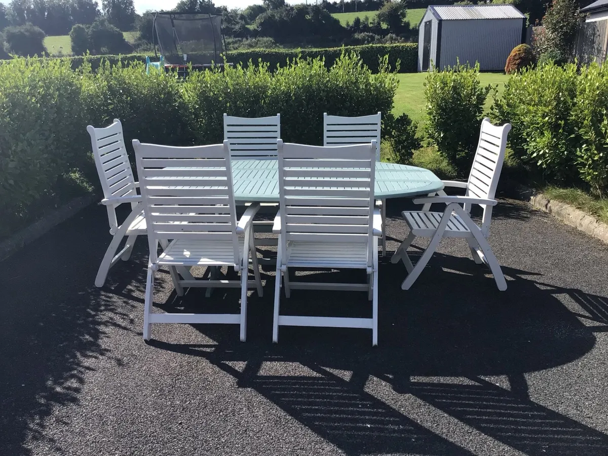 Garden Table,6 Chairs with Cushions and  Umbrella - Image 1