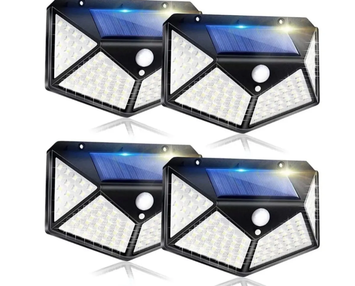 4 x Solar Powered Wall Lights LED PIR Motion Senso - Image 4