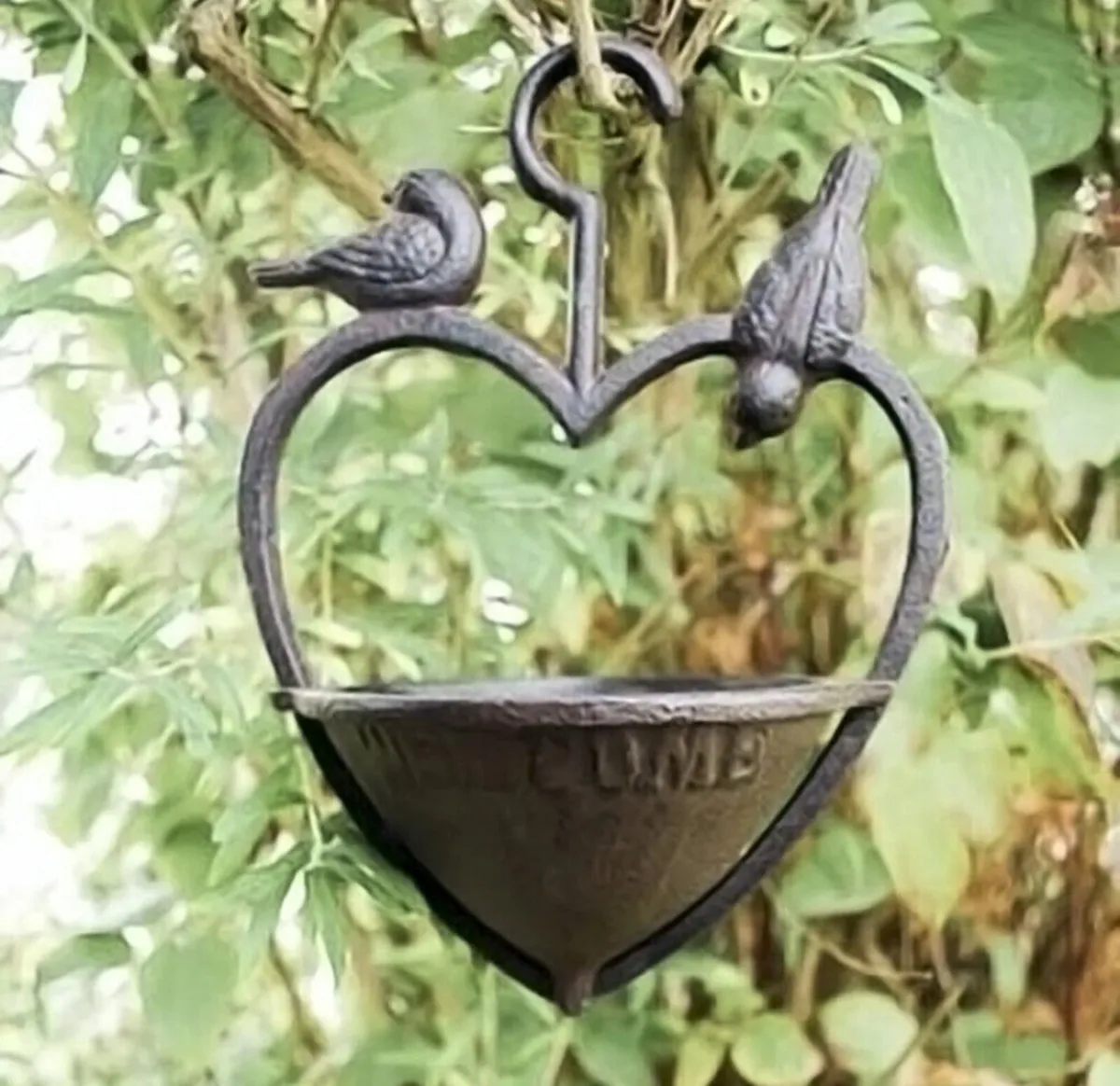 Cast Iron Loveheart Wild Bird Feeder NEW - Image 1