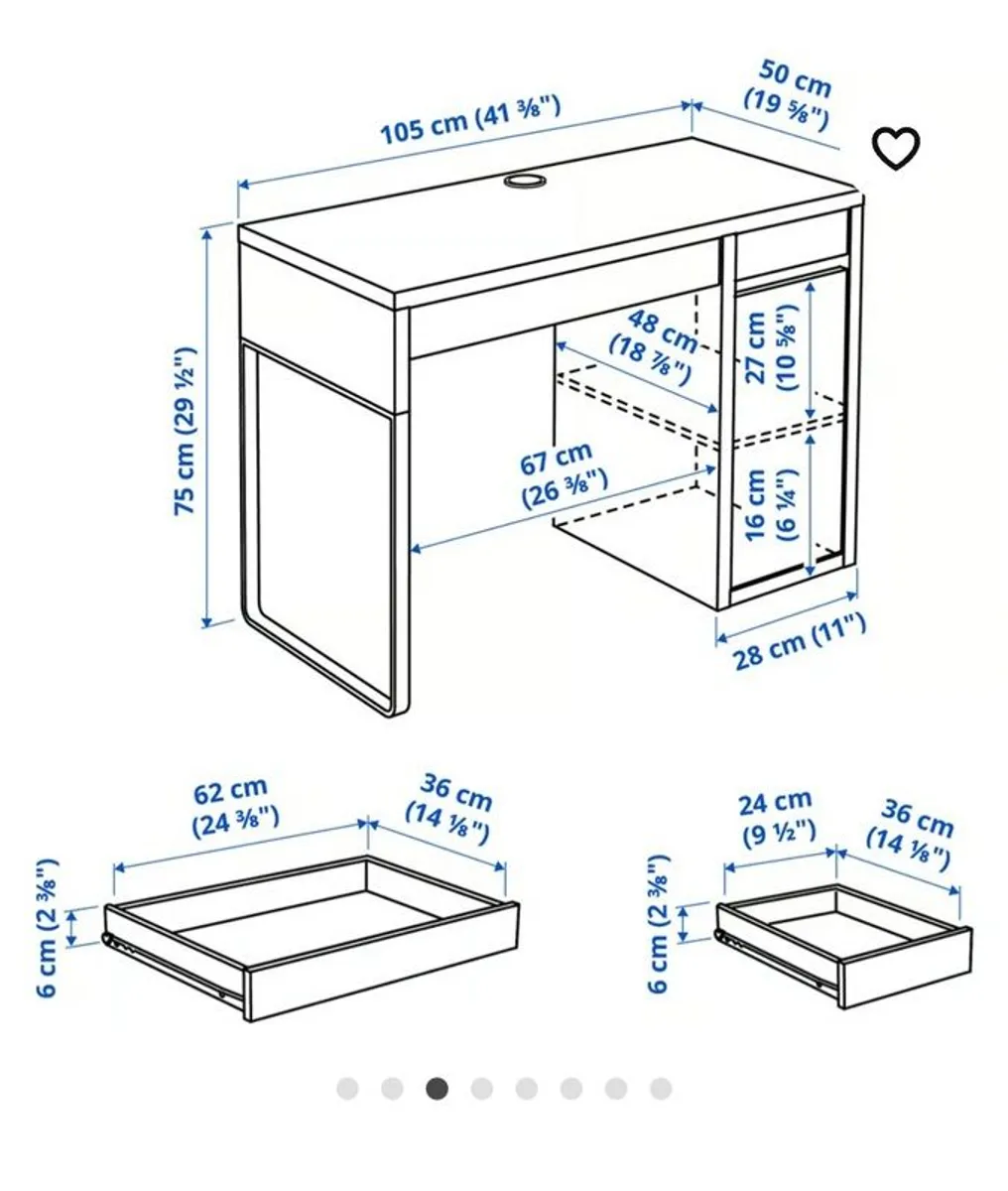 Kids Ikea Micke Desk and blue Chair - Image 4