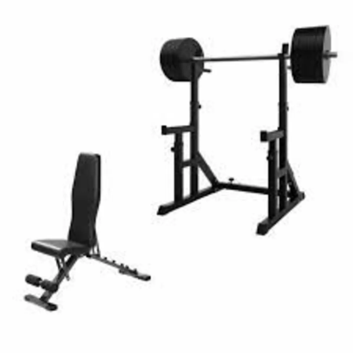 Adjustable Squat Stand Beginners Bundle 80kg