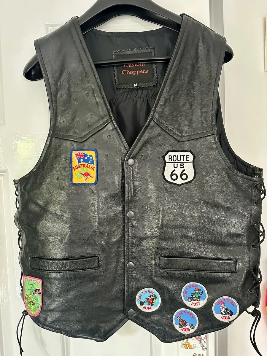 Motorcycle leather vest - Image 3