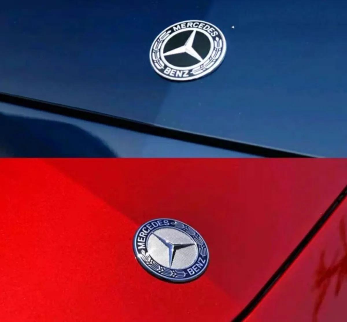 Mercedes Wreath Flat Bonnet Badge - FREE POST - Image 2