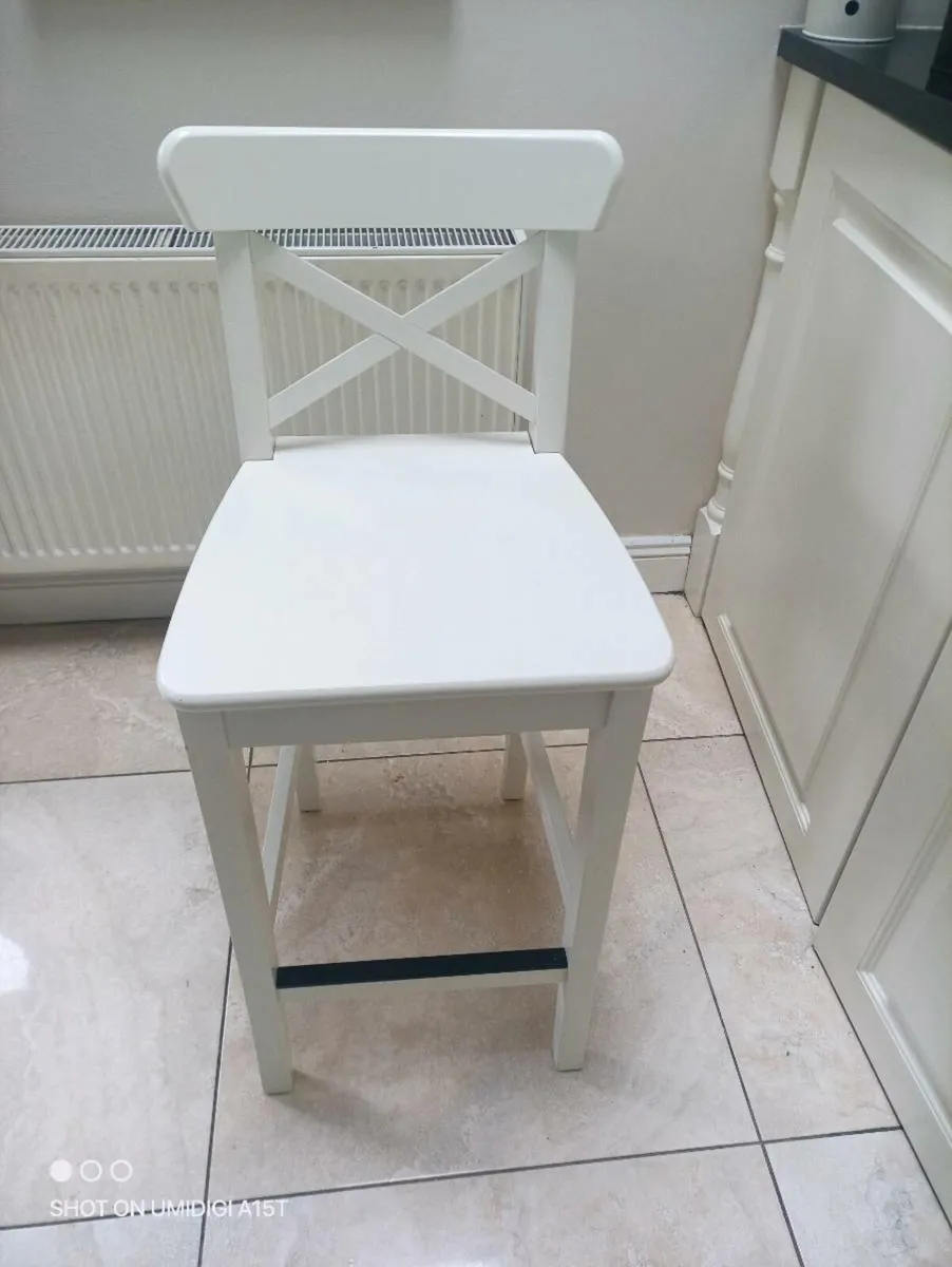 IKEA ingolf white bar stools - Image 1