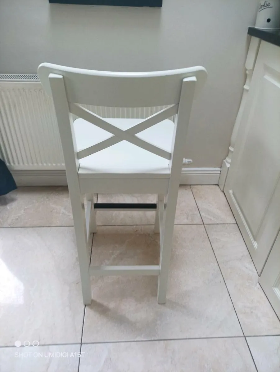 IKEA ingolf white bar stools - Image 3