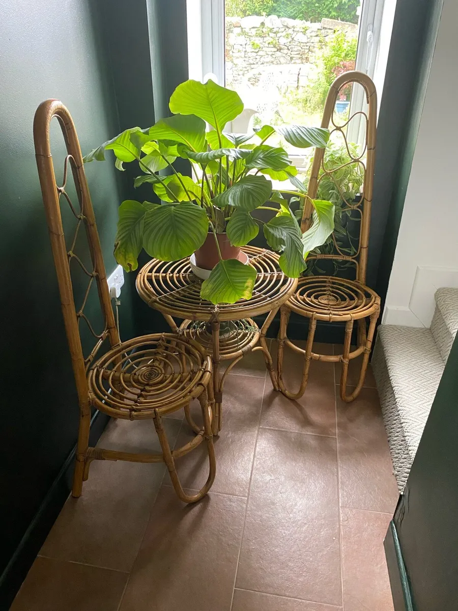 Vintage High backed Italian Chairs and table - Image 1