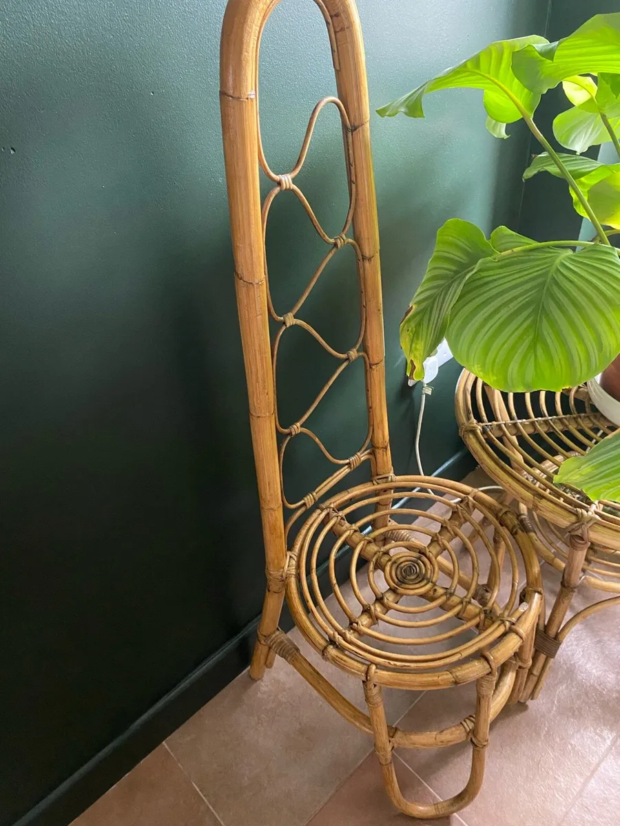 Vintage High backed Italian Chairs and table - Image 2