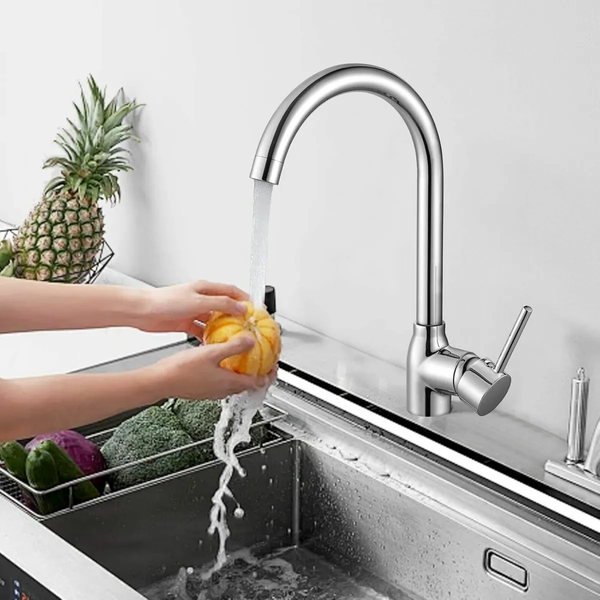 Kitchen Sink Mixer Tap Polished Chrome Mixers Taps - Image 1