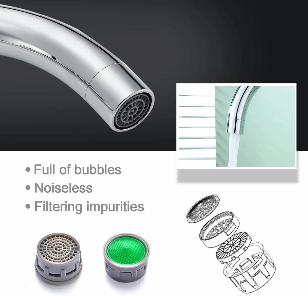 Kitchen Sink Mixer Tap Monobloc Chrome 360° - Image 4