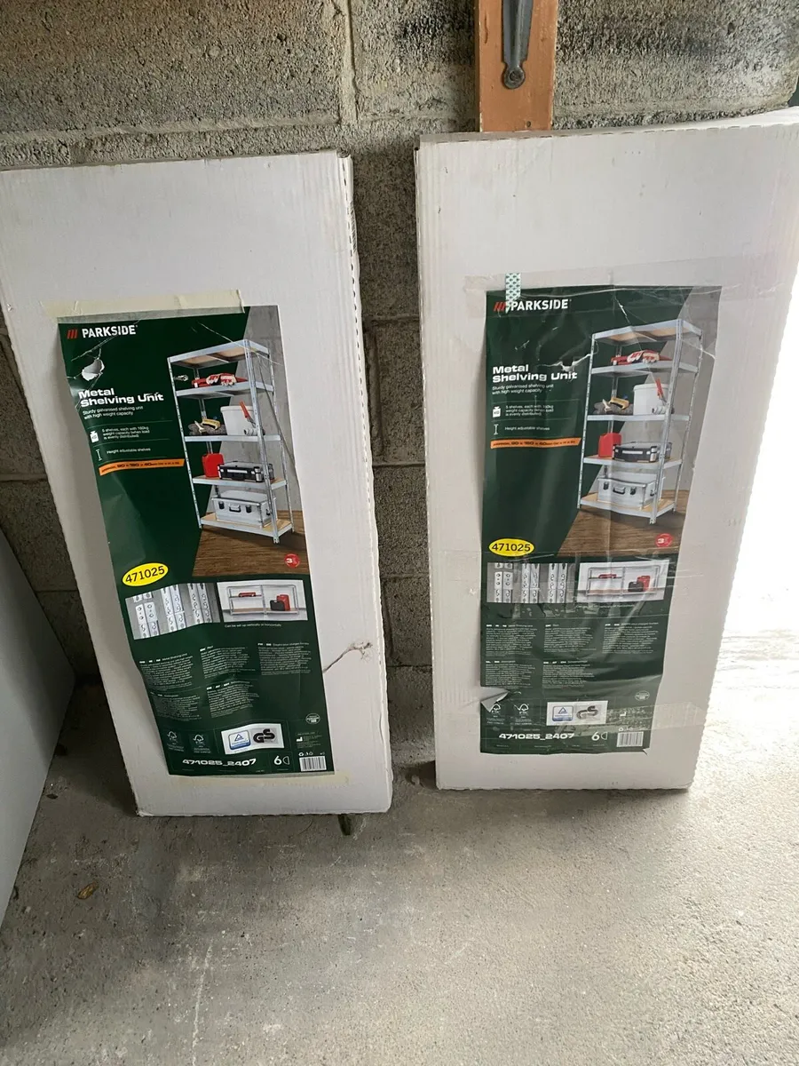 Two Parkside metal shelving units - Image 1