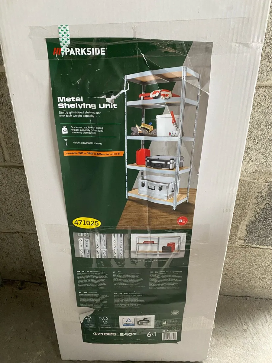 Two Parkside metal shelving units - Image 2