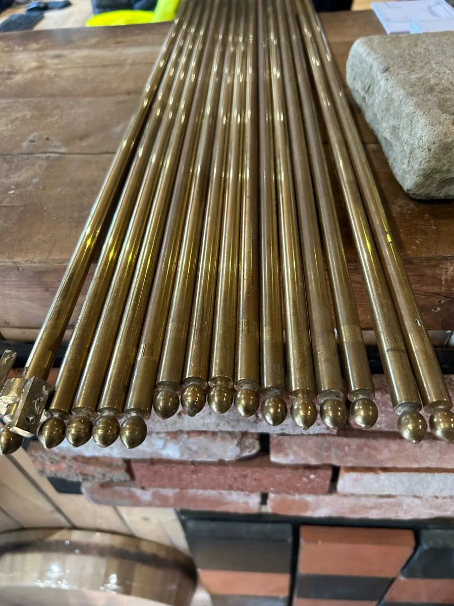 15 Solid brass stair rods with fittings - Image 2