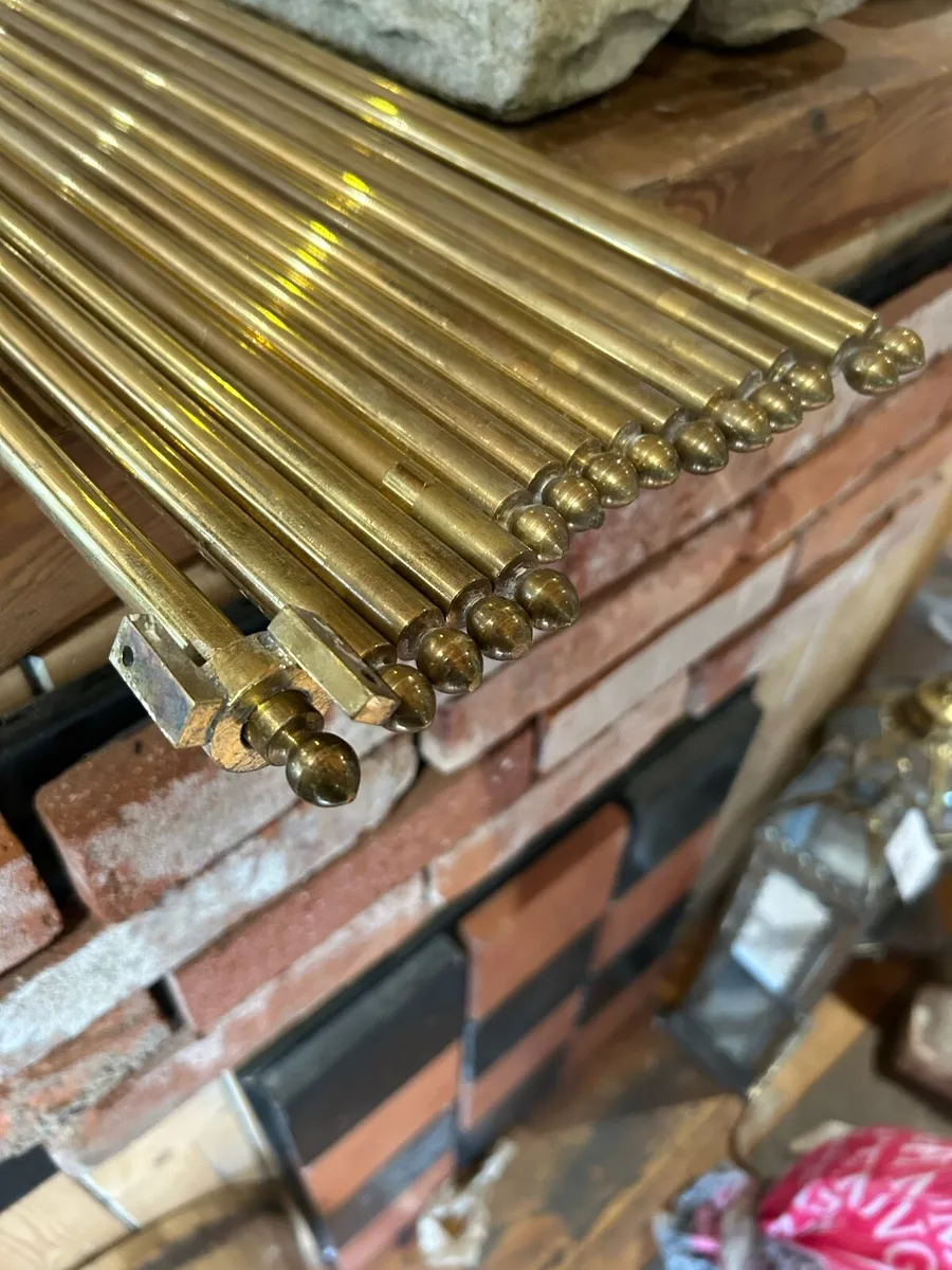 15 Solid brass stair rods with fittings - Image 3